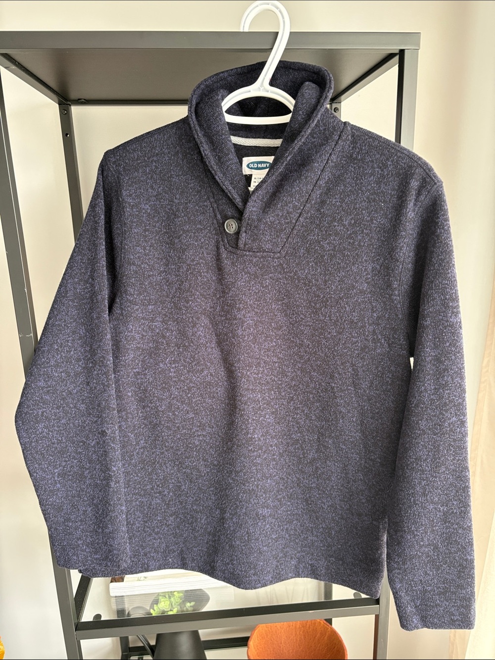 273 Old Navy woman’s Navy Shawl Collar Pullover Sweater
